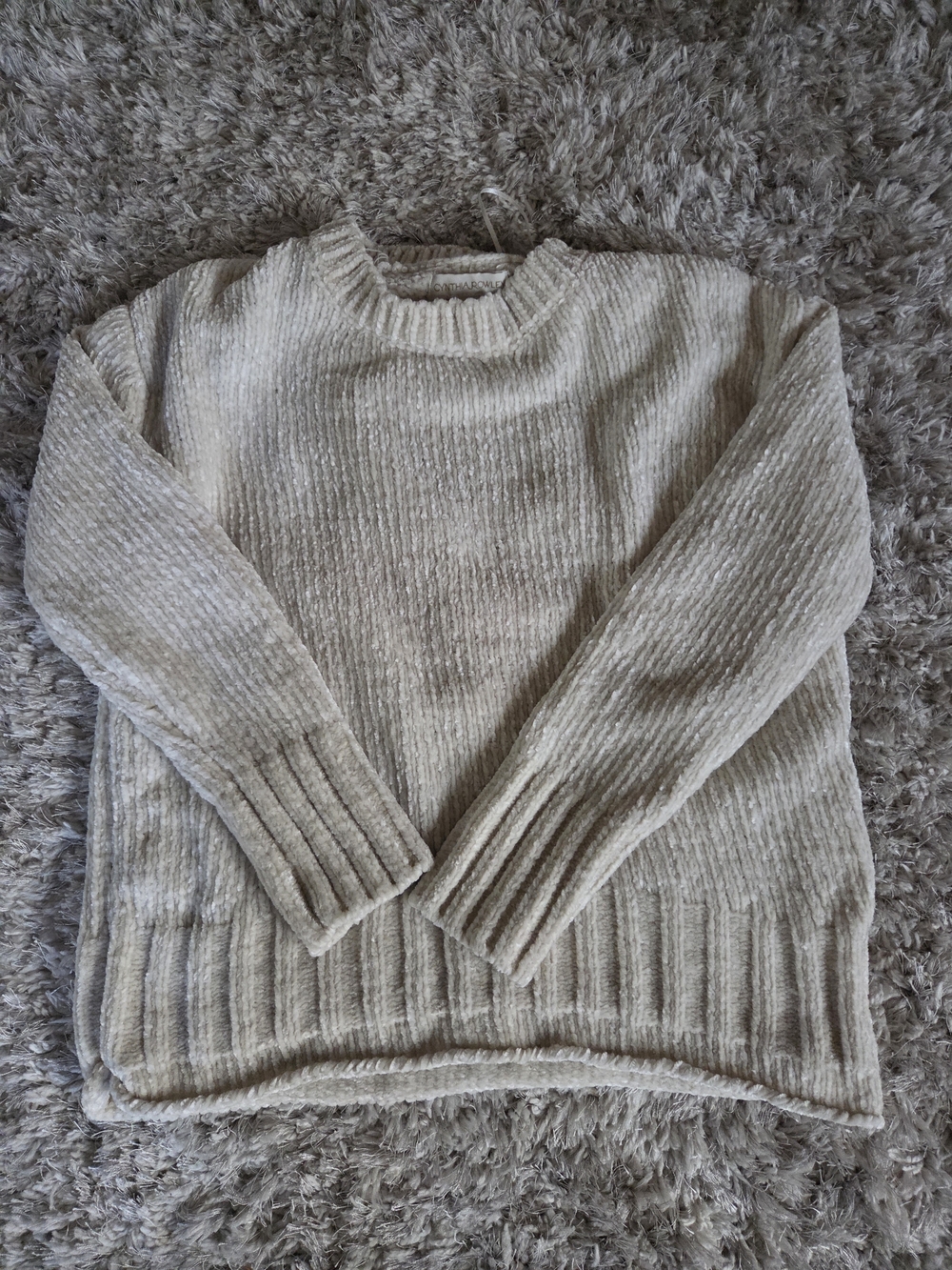Cynthia Rowley Cream Chenille Crewneck Sweater